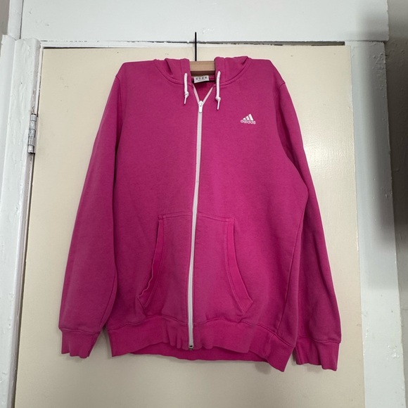 adidas Tops - Adidas Women's Pink Zip-Up Hoodie